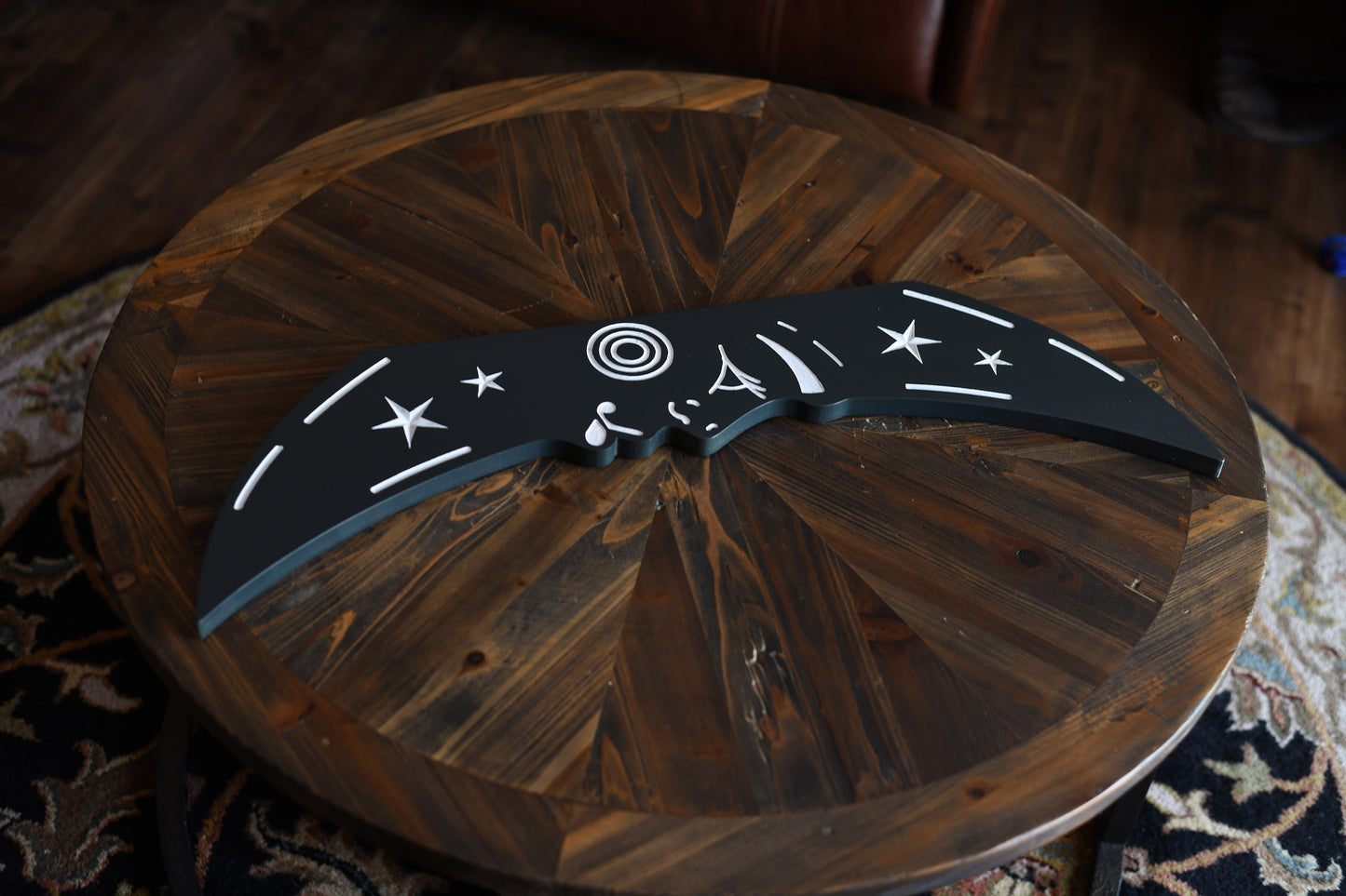 Floating Crescent Moon Wall Art – Handcrafted, 3D Hanging Design