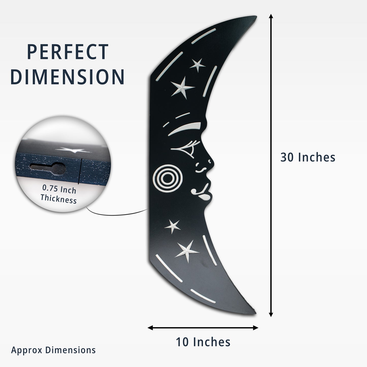 Floating Crescent Moon Wall Art – Handcrafted, 3D Hanging Design